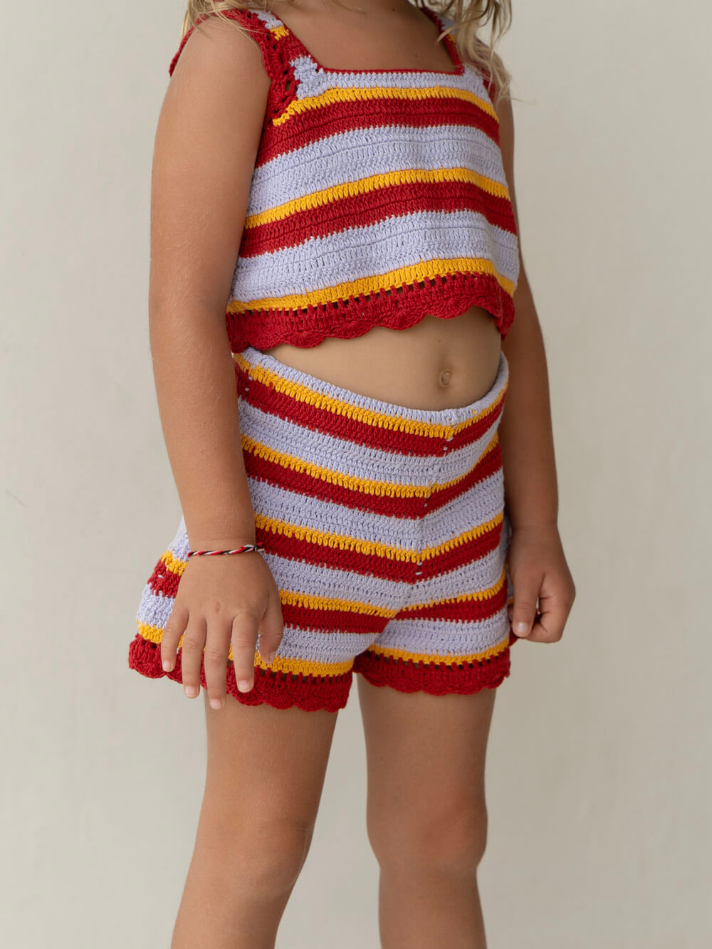 Crochet Shorts - Sunset Stripe