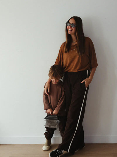 Piper Terry Racer Pants - Dark Chocolate