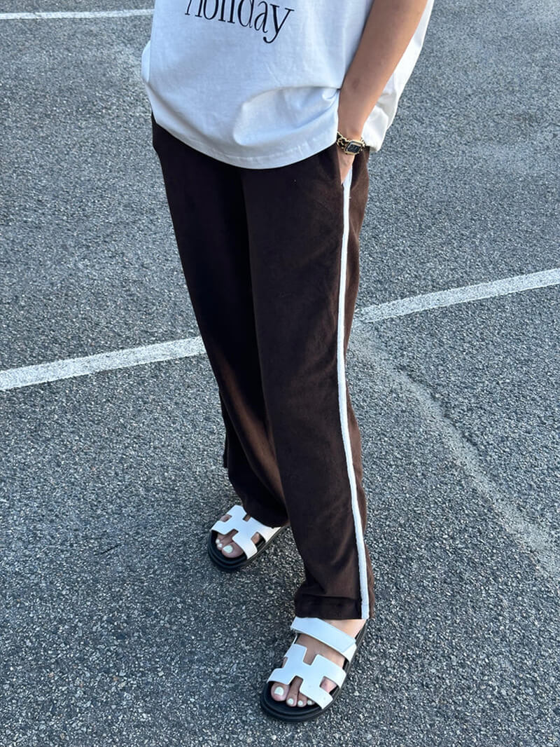 Piper Terry Racer Pants - Dark Chocolate